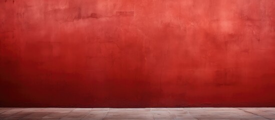 Red wall close-up contrasted against white floor