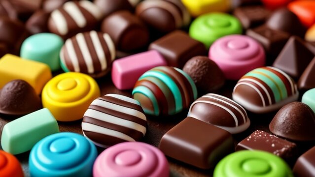  A delightful assortment of colorful chocolates