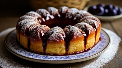  Deliciously baked bread with a sweet glaze ready to be savored