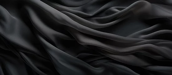 Deurstickers Long pattern on black fabric © HN Works