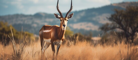 Antelope in grassy field