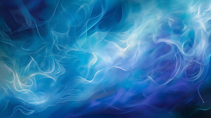 Fototapeta premium A mesmerizing canvas of swirling colors dances across the backdrop, merging hues of azure, cerulean, and indigo into a hypnotic symphony of blues