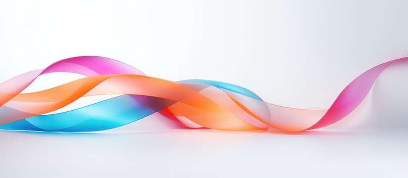 Colorful ribbon close-up on white background