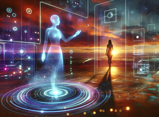 Personal assistant, hologram, concept