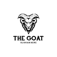 Goat mascot, animal logo vector illustration