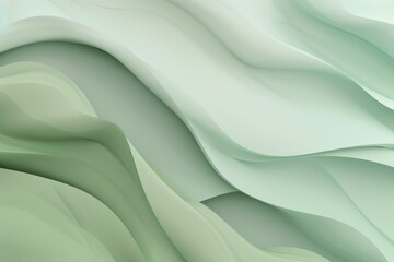 Soft green gradient background with abstract waves, creating an elegant and modern wallpaper