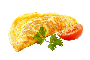 Delicious Omelet With Tomato Slice and Parsley