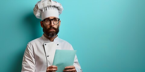 Skeptical Chef Inspecting Ingredients with Careful Scrutiny in Professional Kitchen Setting