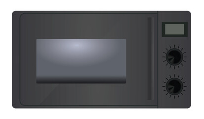 Black microwave icon. vector illustration