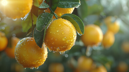 "Sun-Kissed Dewy Oranges"
Ripe oranges drenched in morning dew capture the essence of a bountiful orchard at sunrise, a symbol of nature's refreshing simplicity.