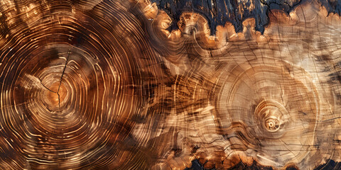 Cross section of tree trunk showing growth rings Abstract background and texture for design.AI Generative
 - obrazy, fototapety, plakaty