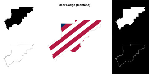 Deer Lodge County (Montana) outline map set