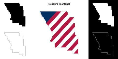Treasure County (Montana) outline map set
