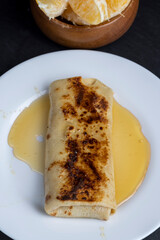 homemade milk pancakes with honey