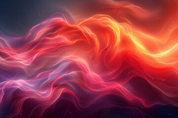 Abstract swirling mass of red and purple with a blue background