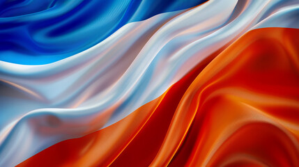 Silky smooth waves colors of the Netherlands flag, vibrant abstract background, waving silk texture - obrazy, fototapety, plakaty