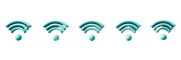 Teal Wifi Symbols Row