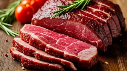 Fototapeta premium Deliciously marbled steak ready to be savored