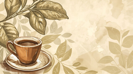 Vintage Botanical Coffee Illustration