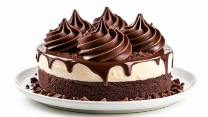  Deliciously decadent chocolate cake with whipped cream and chocolate shavings