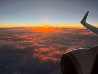Sunset during a flight