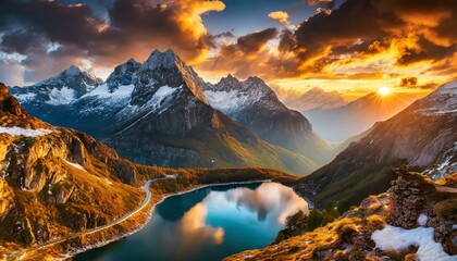 Obraz premium sunset in the mountains