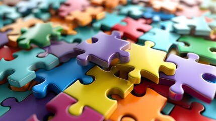 Interconnected Puzzle Pieces Representing Teamwork and Integrated Business Solutions