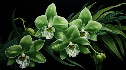 Green orchid digital art