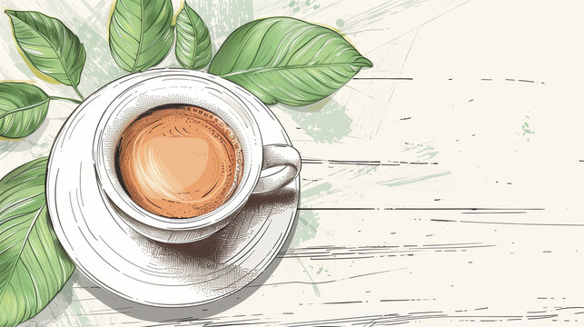 Coffee and white background