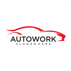 Gradient car service modern logo template