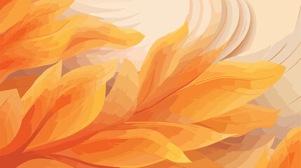 Fototapeta premium Autumn leaves on an abstract background with wavy p
