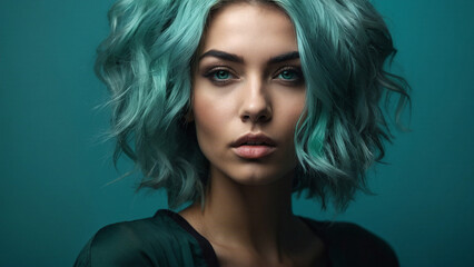 Naklejka premium AI generated beautiful young woman portrait, mixed race ethnicity, perfect appearance