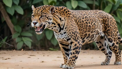 A-Jaguar-With-Its-Tail-Held-High-In-Confidence-