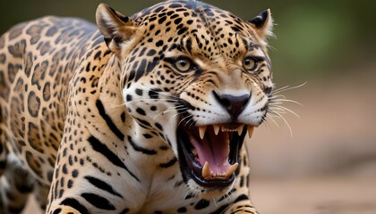 A-Jaguar-With-Its-Teeth-Bared-In-A-Threatening-Sna- 3