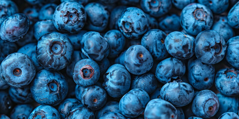 Background with freshly picked ripe blueberries. Locally grown summer delicious, tasty and healthy berries