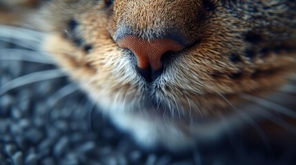 Close-up of a cat's nose and whiskers