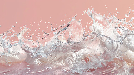Water splash on pink background
