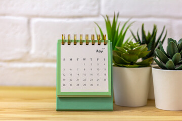 Desk calendar for May 2024. Desk calendar for planning, scheduling, organizing and managing every...