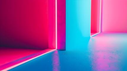 Pulsating Neon Frame,Vibrant Electric Blues and Pinks Backdrop for Modern Art or Advertisements