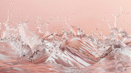 Water splash on pink background