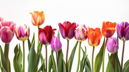 A stunning display of tulips in various shades