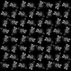 Wild pig head graphic motif pattern