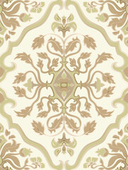 Seamless beige pattern with ornamental flowers. Vintage floral damask ornament. Soft color background for wallpaper, textile, carpet and any surface. 