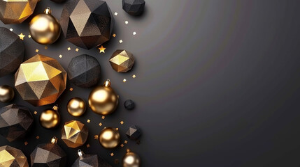 yellow christmas background black diamond and gold ball