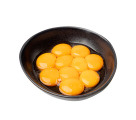 Egg Yolks in Bowl, Fresh Chicken Egg Yolk Separated from Whites for Cooking Recipe, Organic Yolks Top View