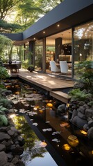 The beauty of a home with a pond