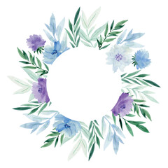 Floral bright illustration. Vector watercolor botanic frame for wedding or greeting card. - 782271945
