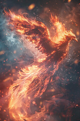 From Flames Illustrated to Soaring Splendor: The Phoenix's 3D Ascension