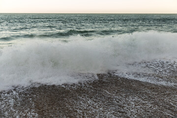 waves on the beach in summer