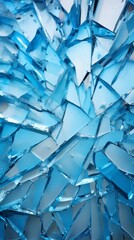 Shattered blue glass texture